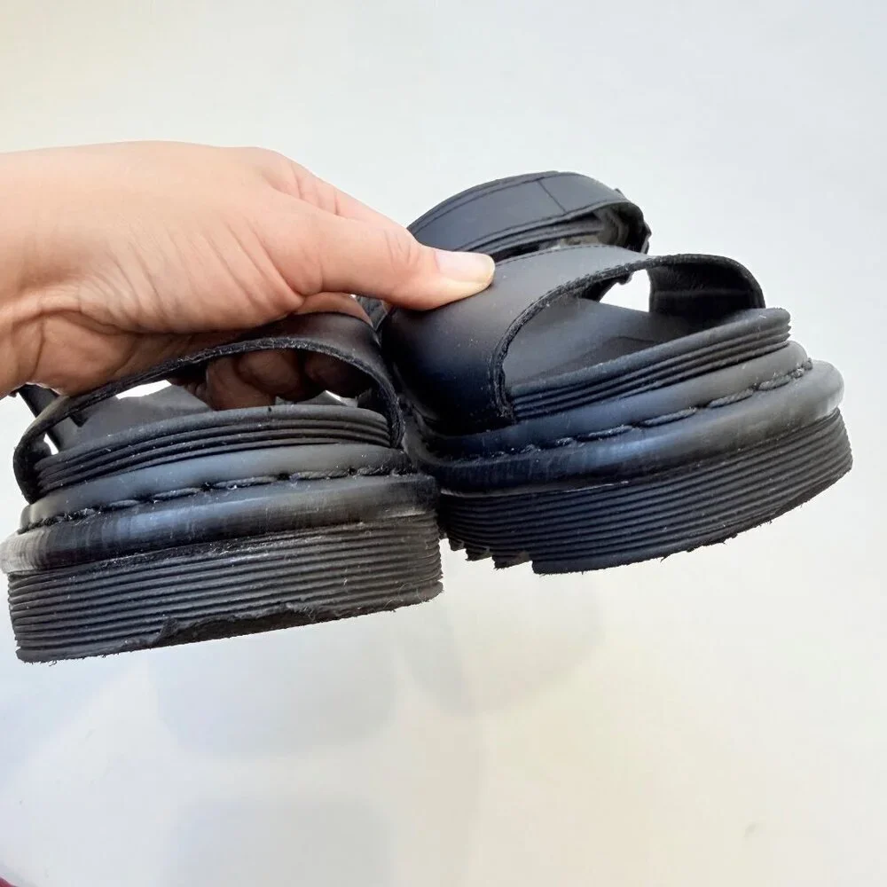 Dr. Martens Blaire Hydro Leather Platform Sandals Women’s Size 7 Black - Picture 9 of 10